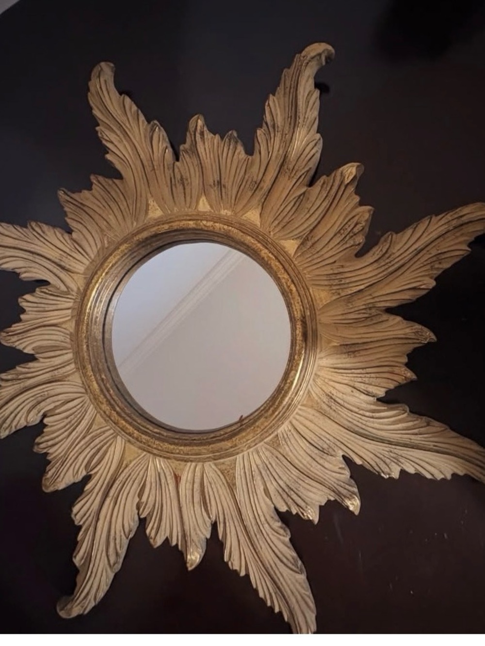 Vintage Ren-Wil Gold Sunburst Mirror Hollywood Regency Wall Mirror